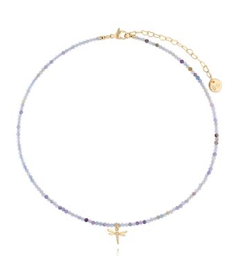 Naszyjnik z fluorytami i ważką NTW1474