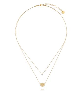 Naszyjnik z sercem i cyrkonią podwójny NSY0844