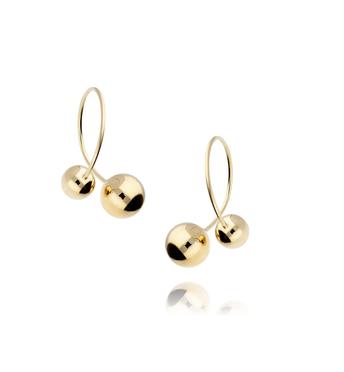 Kolczyki złote kółka z kuleczkami Balls KSA0010