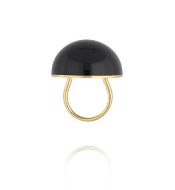 Pierścionek złoty z czarną emalią PSA1210