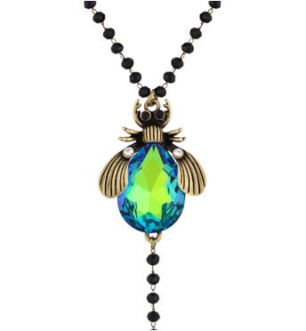 Naszyjnik z zielonym żukiem Midnight NMI0205