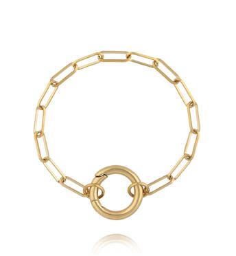 Bransoletka z geometrycznym łańcuchem i okrągłym zapięciem BEA0056