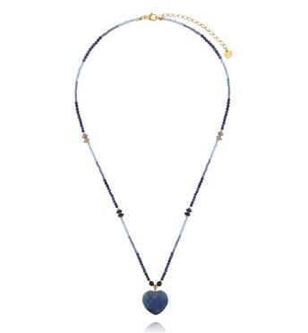 Naszyjnik z sercem w odcieniu granatu NPA1554