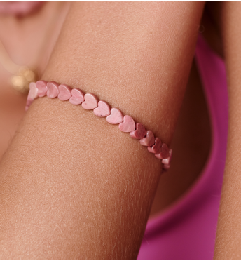 Bransoletka z sercami- rodonity BTW3737