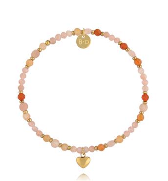 Bransoletka z kamieniami słonecznymi i sercem BTW3751