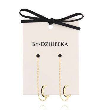 Kolczyki podwójne z łańcuszkiem i cyrkoniami KLT0034