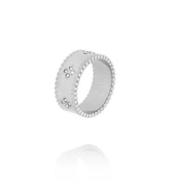 Obrączka srebrna z koniczynkami PSY0090