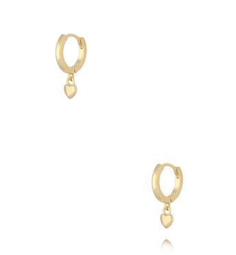 Zestaw złotych kolczyków kółek z zawieszkami KLU0182