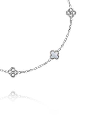 Bransoletka srebrna z koniczynkami i cyrkoniami BSY0538