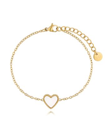 Bransoletka z sercem z masy perłowej złota Eternal Love BSA0677