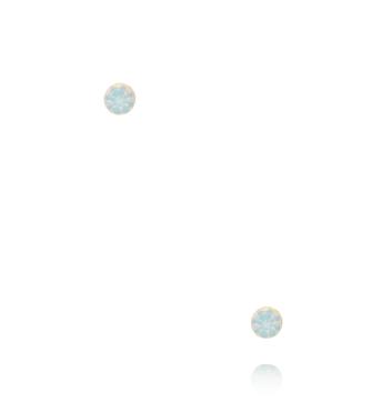 Kolczyki z mlecznobiałym kryształem w złotej oprawie KCA0174