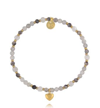 Bransoletka z labradorytami i sercem BTW3748