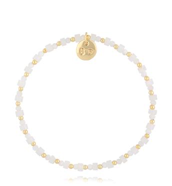 Bransoletka biała z kamieniami księżycowymi Milwiw BTW2221