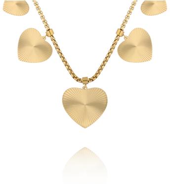 Naszyjnik z sercami złoty NEA0038