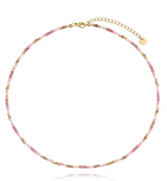 Naszyjnik z rodonitami i agatami NSC0654