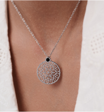 Naszyjnik z rozetką srebrny Stine NSA0791