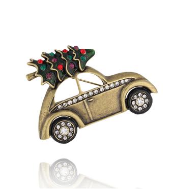 Broszka świąteczne autko Natale Dorato BRSS0168