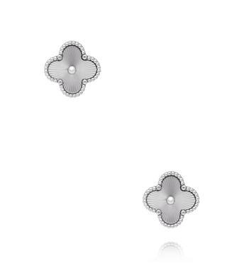 Kolczyki w kształcie koniczyny srebrne KSY0594