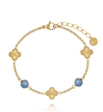 Bransoletka z koniczynkami i kryształkami BSY0531