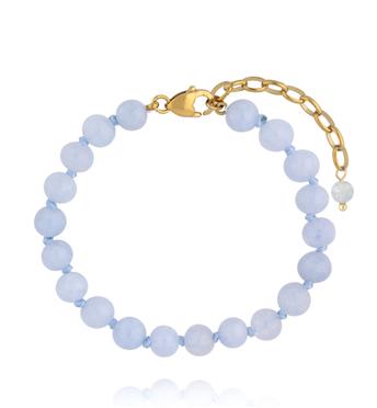 Bransoletka z błękitnym jadeitem  BPA0710