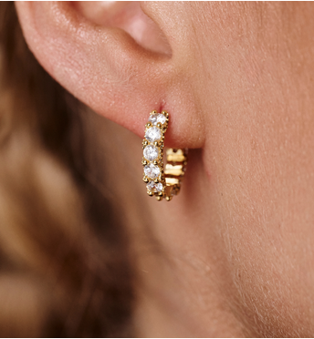 Kolczyki kółeczka z cyrkoniami KSS2173