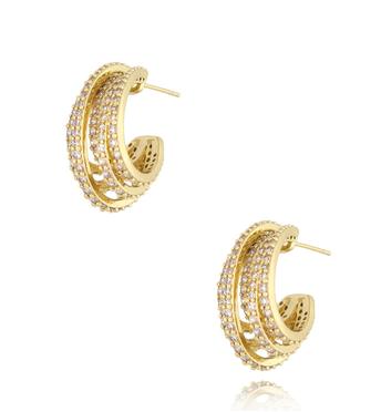 Kolczyki złote z cyrkoniami Acacia KSS1420