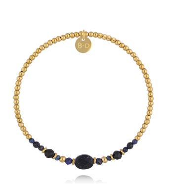 Bransoletka granatowo złota BTW3590