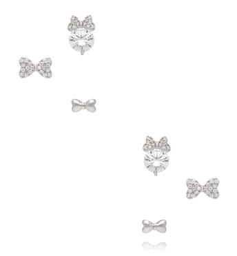 Zestaw kolczyków z kokardkami i cyrkoniami KSS2125