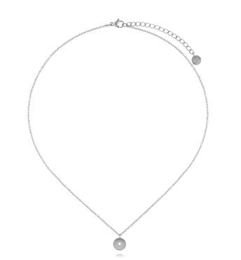 Naszyjnik z okrągłą zawieszką z cyrkonią srebrny NSA1494