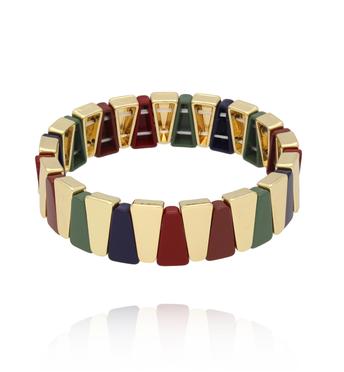 Bransoletka granatowo zielono bordowa geometryczna BCR0063