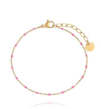 Bransoletka pozłacana Color Drops – Pink BSY0774