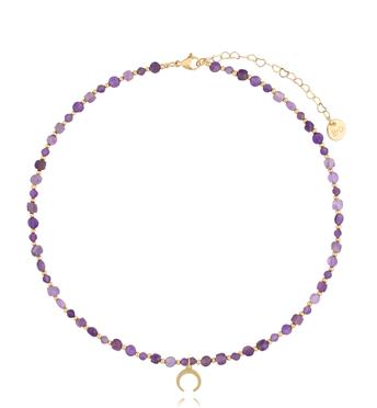 Naszyjnik z ametystami i księżycem Nador NTW1288