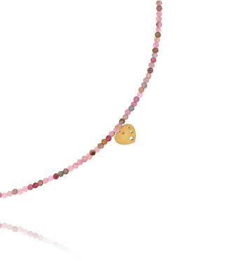 Naszyjnik z turmalinem i złotym sercem NTW1560