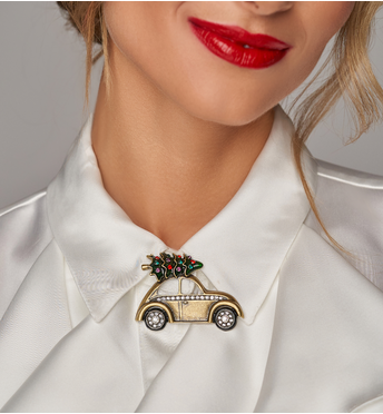 Broszka świąteczne autko Natale Dorato BRSS0168