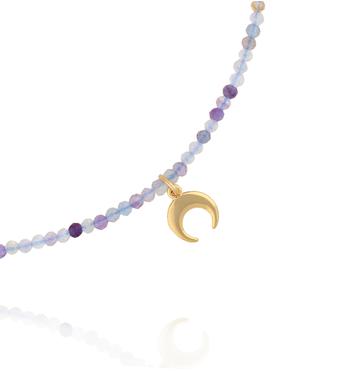 Naszyjnik z fluorytami i księżycem NTW1479