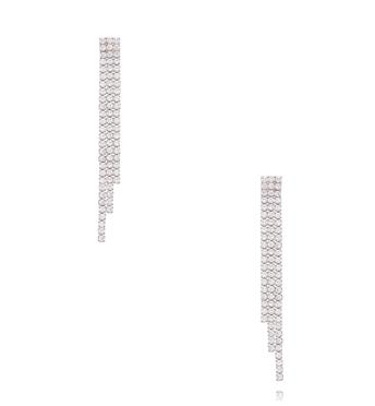 Kolczyki długie z cyrkoniami kaskadowe srebrne KSS2140