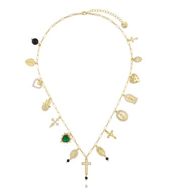 Naszyjnik z zawieszkami w stylu amuletów NS0377