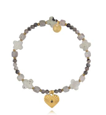 Bransoletka z labradorami i złotym sercem BTW3555