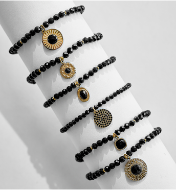 Bransoletka czarna z turmalinami Biskira BTW2220