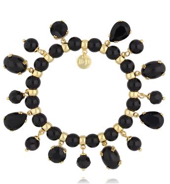 Bransoletka złota z czarnymi kryształkami BSS0266