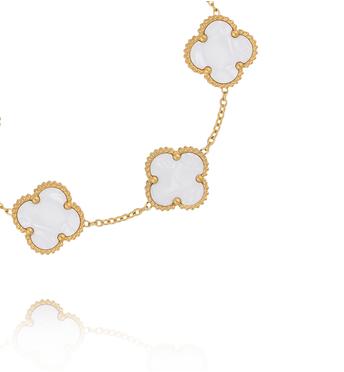 Bransoletka złota z koniczynkami z masy perłowej BSY0561