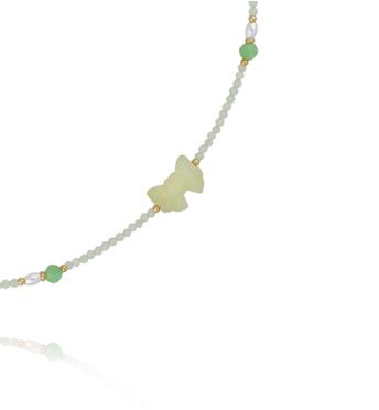 Naszyjnik z jadeitów i kokardą NPA1539