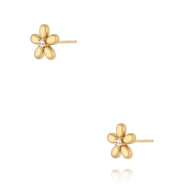 Kolczyki z kwiatkami złote KSY0357