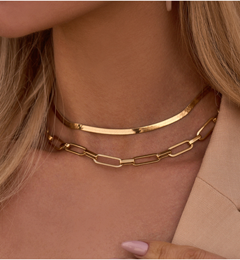 Naszyjnik złoty łańcuch ze stali szlachetnej NSA0002