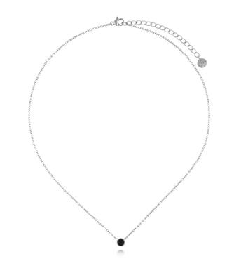 Naszyjnik z czarną cyrkonią srebrny NSA1482