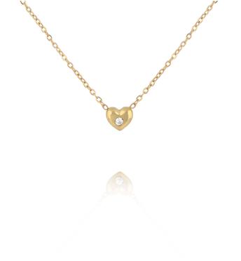Naszyjnik z mini sercem i cyrkonią złoty NSY0764