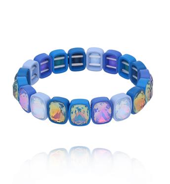 Bransoletka w odcieniach niebieskiego z kryształami BCR0054