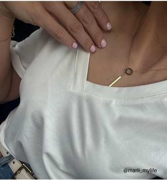 Naszyjnik złoty przekładany z długą zawieszką kółko NSA0186