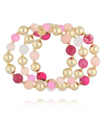 Zestaw różowo złotych bransoletek BSC2380