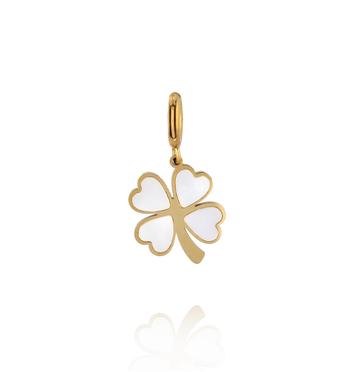Charms Koniczyna z masą perłową CHA0075